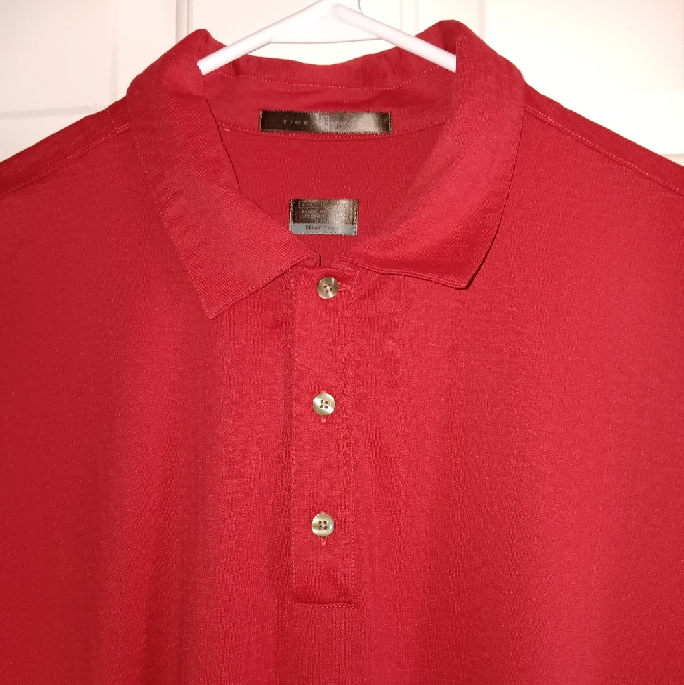 Nike Fit Dry Tiger Woods TW Nike Golf Polo Red Size Large